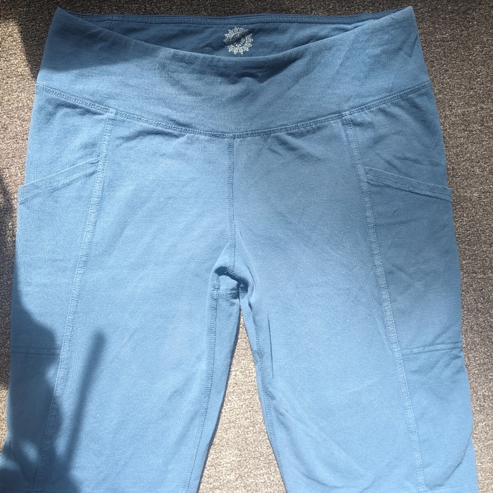 Brisas Blue Athletic Knee Length Biker Shorts